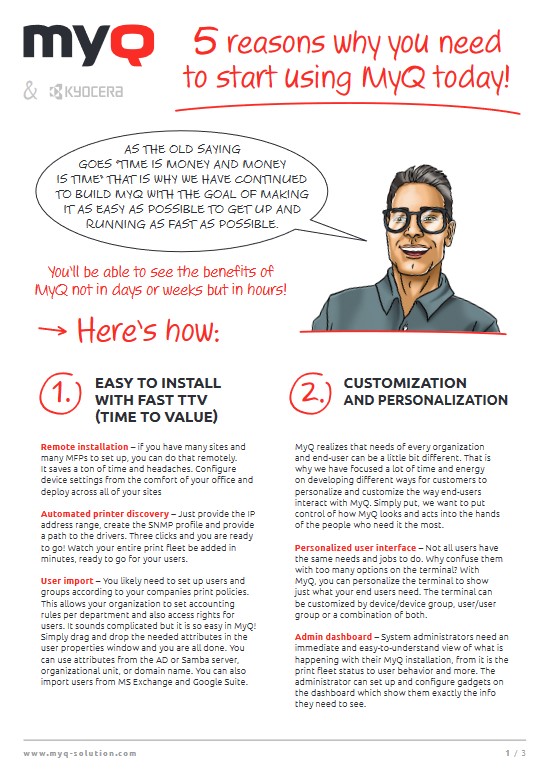 5 Reasons To Use MyQ, Kyocera, Imperial Copy Products