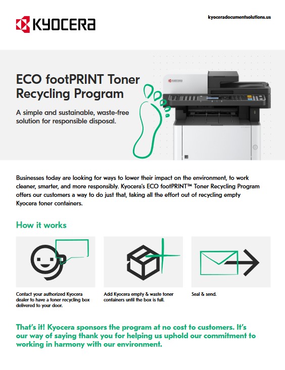 ECO FootPRINT, Kyocera, Enviroment, Imperial Copy Products