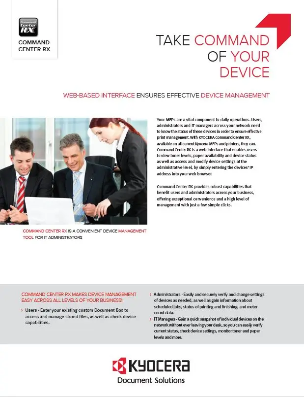 Kyocera, Software, Network, Device Management, Command Center Rx, Imperial Copy Products