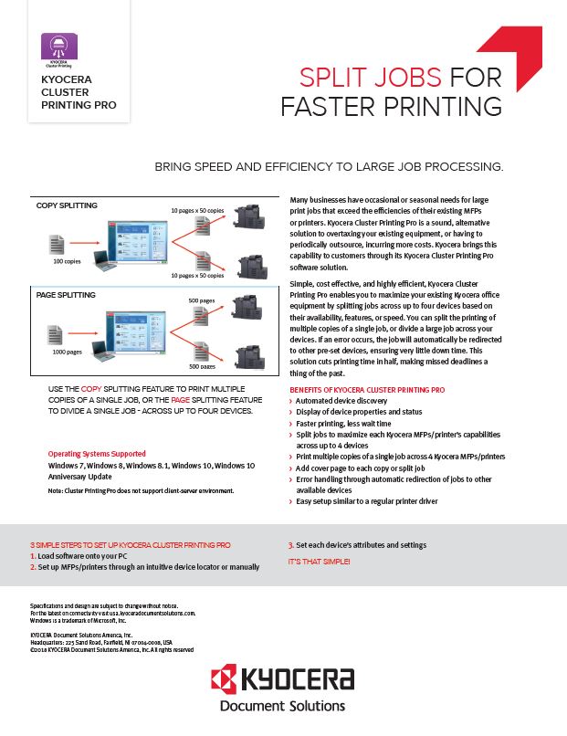 Kyocera, Software, Output Management, Kyocera Cluster Printing, Imperial Copy Products